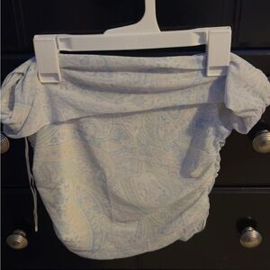Hollister Blue Paisley Off-Shoulder Top
